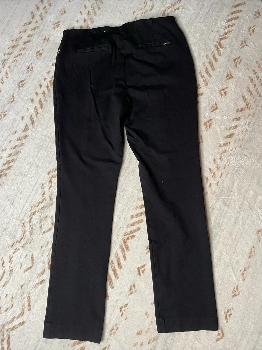 Anne Klein Women's Black Pull-On Pants Size Medium Seamed Stretch Trousers